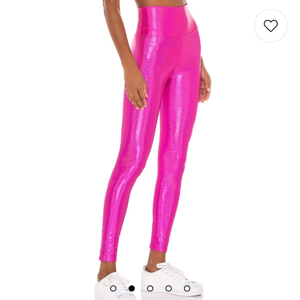 Beach Riot x Revolve Hologram Shine Leggings in Neon Pink Holographic Size Small